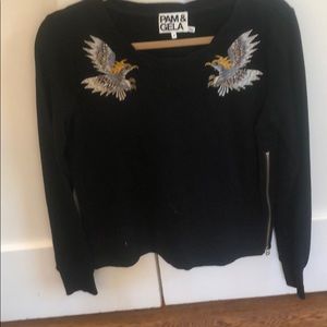 Fun “Pam & Gela” Sweatshirt w/ embellishment